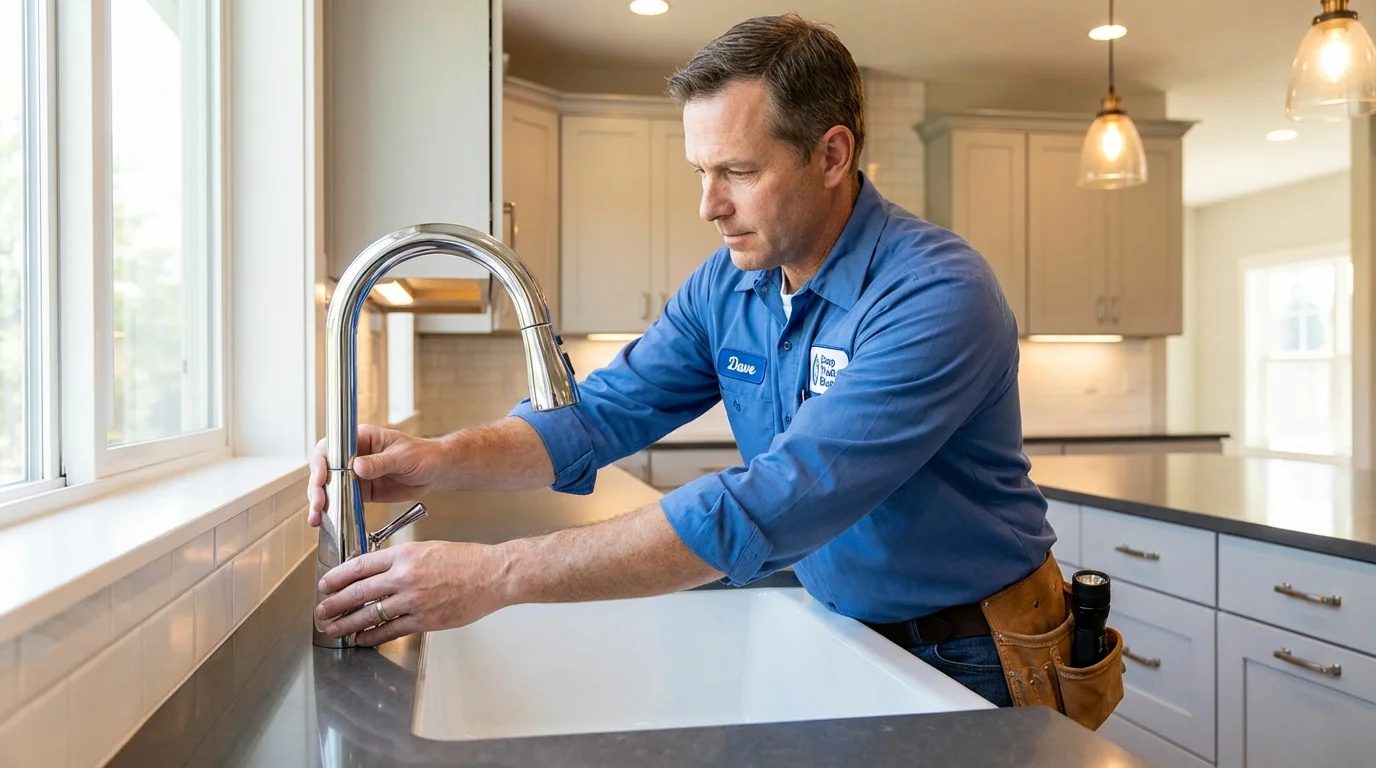 Kitchen faucet installation by Johns Plumbing LLC in Braintree